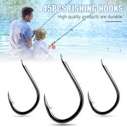 90pcs / Box Circle Carp Eyed Fishing Hook Size 9-12# Ring eye Japan Fishhooks Fishing Hooks Single Jig Fish Hook Tackle