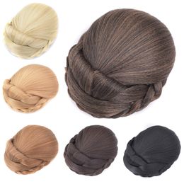 Synthetic Bridal Bun Clip in Chignons Simulating Human Hair Extension Updo Buns For Women Hairstyle Tools DH115
