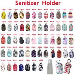 Neoprene Sanitizer Bottle Holder RTS Perfume Keychain Bags Portable Key Rings Hand Soap Bottle Holder Cover 30ML Empty Bottle DAP340