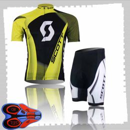 SCOTT team Cycling Short Sleeves jersey (bib) shorts sets Mens Summer Breathable Road bicycle clothing MTB bike Outfits Sports Uniform Y210414179