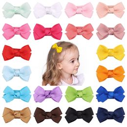 2.4" Colours Solid Grosgrain Ribbon Bows Hair Clips Hairpin hair bows Girl's Kids Children Snap Clips Hair Accessories