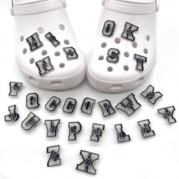 1pcs Luminous letters series hole shoes buckle shoe flower PVC soft rubber croc shoes accessories