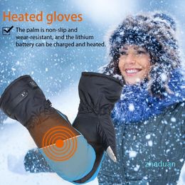 Ski Gloves Heated Waterproof With Electric Touch Function Rechargeable Battery Powered Snowboard Warm Glove