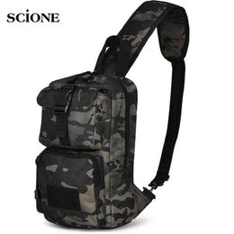 Military Shoulder Bag Army Tactical Molle Sling Backpack Climbing Camping Hiking Travel Men Outdoor Camouflage Chest Pack X217A G220308