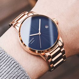 Mens Wrist Watch Man Top Brand Luxury Male Wristwatch Rose Gold Calendar Waterproof Full Steel Automatic Mechanical Men Watch Q0902