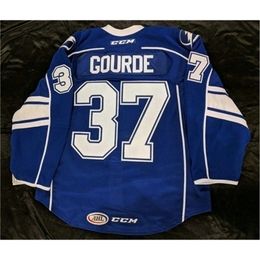 Men Vintage Customise AHL Syracuse Crunch 37 Yanni Gourde Road Hockey Jerseycustom any name number