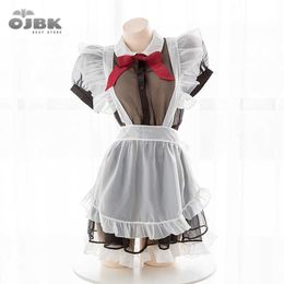 Sexy Lingerie for Women High quality Temptation Dress With Cute BowknotNew Kawaii Transparent Cosplay Costumes Maid Y0913