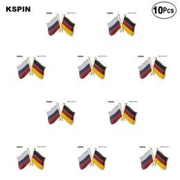 Russia & Germany Lapel Pin Flag badge Brooch Pins Badges 10Pcs a Lot