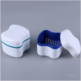 Teeth Storage Boxes Denture Box Retainer Invisalign Bath With Basket Dental False 2 Colours home Organisation T2I52182