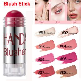 Chubby Cream Blush Stick Makeup Face and Eyes Lips 8 Colours Blush Sticks Matte Shimmer Moisturising Contour Highlighting Long Lasting Foundation Concealer