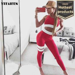 Gym Clothing for Woman Yoga Fitness Sets 2 Piece Wear Leggings Sport Suit Work Out Top Active Sportswear Outfit Sports Suits 210802