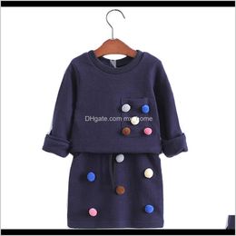 Winter Luxury Design Casual High Quality Suit Long Sleeve Shirt Super Classic Cute Ball Girl Skirt S9Qed Clothing Sets Hgqus