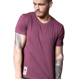 VOMINT Mens Cotton Solid T-Shirt Short Sleeve T-shirt Multi Pure Colour Fancy Yarns T Shirt Colour wine brown white lblue 210716