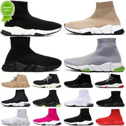 36-45 Sock Shoes mens women running shoe platform sneaker Graffiti Triple Black Beige Red Glitter Pink fashion Clear Sole sports outdoor 36-45