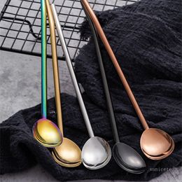 304 Stainless Steel Philtre Straw Summer Cold Drink Straw Spoon Creative Coffee Mixing Spoons Bar Kitchen Tool 5 Colours T500958