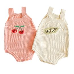 Summer 0-2 years old Fruit baby Cotton Knitting Romper Children's Sleeveless jumpsuit Clothing 210417