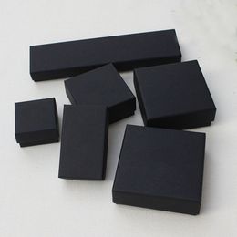 Presente de jóias e caixas de varejo Black Kraft Embalagem Pulseira Bracelete Anel Ear Nail Box Ano de Natal Personalizar 10 Tamanho Selecione