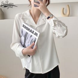 Overalls for Women Korean Solid Colour Outwear Woman's Blouses Autumn Single Breasted Office Lady V-neck Suit Blusas 11882 210427