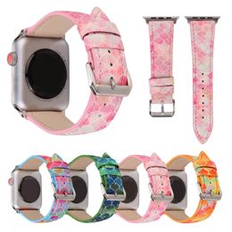 Fish Scale Glitter Strap For Apple Watch band 44MM 42MM 40MM 38MM Iwatch SE 6 5 4 3 Bracelet Luxury Leather Watchband Fashion Loop