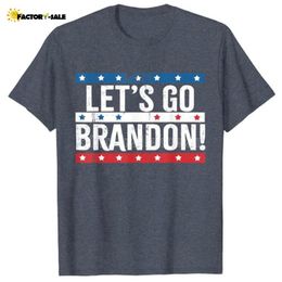 Lets Go Brandon Us Flag Colours Vintage T-Shirt Men Clothing Graphic Tees FN04