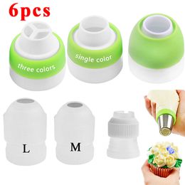 cookies cream cupcakes UK - 6PCS Icing Piping Bag Russian Nozzle Converter Coupler Cake Cream Pastry Bag Nozzle Adapter For Cupcake Fondant Cookie