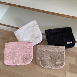 Vintage Rose Makeup Bag Large Cosmetic Bags Lady Fashion Purse Insert Pouch Organiser Portable Travel Beauty Handbags Simple