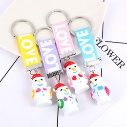 Christmas Gift Keychain Santa Tree Snowman Lovely Pendant Key Chain for Women Kids Keyring Decoration