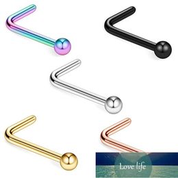 L Shape Stud Round 2mm Ball Stylish Minimalist Nose Nail Stainless Steel Nails Ear Ring Jewellery Body Piercing 20G