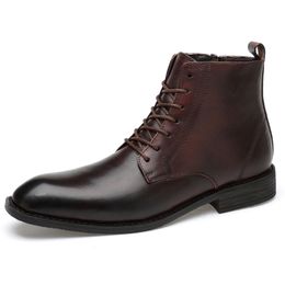 Bussiness Men Shoes Genuine Boots Autumn Winter Boots Natural Leather Ankle