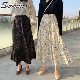 SURMIITRO Spring Summer Fashion Chiffon Long Skirt Women Korean Elegant High Waist Pleated Sun White Maxi Female 210708