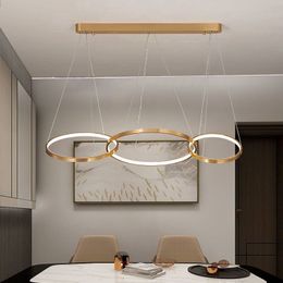 Modern LED pendant lamp Room Dining Kitchen Golden Circle Chandelier Chandelier