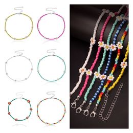 Party Favour Rice Bead Flower Necklace fashion temperament Adjustable women Necklace 13 style Festive Wedding gift T2I52329