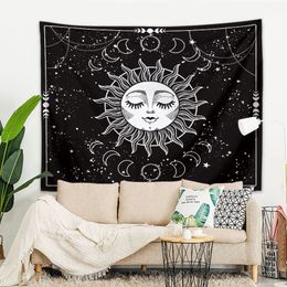 150x200cm Black White Smiling Face Tapestries Wall Hanging Tapestry Hippie Wall Rugs Living Room Decor Blanket 7 Designs