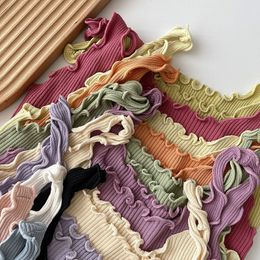 Women Knitted Vest Slim Fit Wooden Ear Side Shoulder Strap Sexy Solid Color tops Sling Korean Temperament Top Fashion 210420