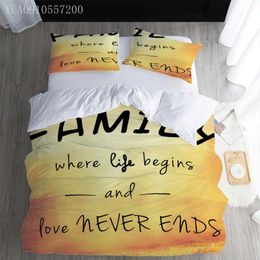 Bedding Sets 3D Printed Set Family Luxury King Duvet Cover Bed Bedclothes 1 + 1/2 Pillowcase Drop