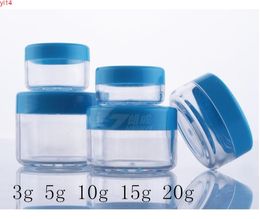 Lucency Empty Plastic Bottles jars Wholesale Retail Mini Blue lid Eye Gel Cream Lipstick Packaging Containersgood qty