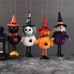 Party Supplies Halloween Decoration Hanging Pumpkin Ghost Witch Black Cat Doll Pendant Horror House Ornaments PHJK2107