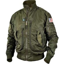 Cool Army Tactical Stand Collar Flight Men's Jacket Jean Winter Bomber Combat 211217