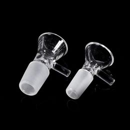 Transparent Glass Smoking Replaceable 14MM 18MM Male Joint Bowl Filter Portable Handle For Dry Herb Tobacco Oil Rigs Wig Wag Bongs Silicone Hookah Down Stem