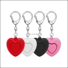 Keychains Fashion Accessories Design Keychain Self Defence Heart Alarms Shape Alarm With Led Light Drop Delivery 2021 C5Kwe