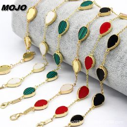 Classic Design Colourful Tear Drop Clover Charm Bracelet Gold Plated Jewellery for Woman Gift