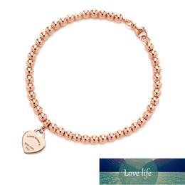 100% 925 sterling silver tag love original classic heart-shaped rosegold bead bracelet women Jewellery gifts personality Factory price expert design Quality Latest