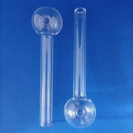 Ball OD 30mm Oil Dry Herb Tobacco Transparent Burning Pipe Glass Burner Nails Tube Handcraft Handle Accessories For Water Bong Dab Banger