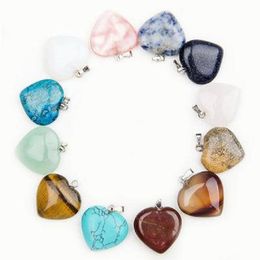 2021 natural Stone Gemstone Charms Pendants High Polished Loose Beads Silver Plated Hook Fit Bracelets and Necklace Jewellery accessories