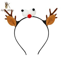 Hair Clips & Barrettes Elegant Santa Elk Antler Christmas Decoration Headband Lovely Cotton Fiiled Bird Reindeer Ear Hairband Xmas Party Acc