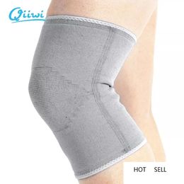 light grey Brace knee pads volleyball leg injury gym elastic support safety guard strap