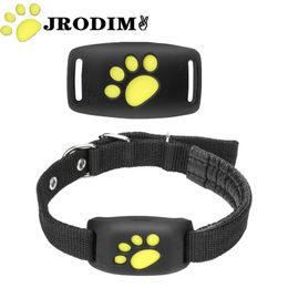 Pet Dogs Cats GPS Tracker Security Alarm Collar Anti-Lost Device Real Time Tracking Locator Kitten Puppy Collars with APP