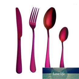 7 Colours High-grade Colourful Stainless Steel Flatware Set Spoon Fork Knife Teaspoon Dinnerware Set Cutlery Tableware Sets1 Factory price expert design Quality