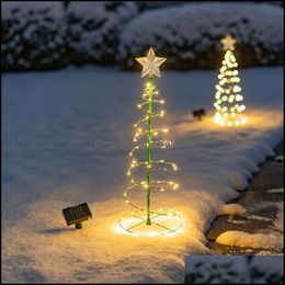 Christmas Decorations Festive & Party Supplies Home Garden Led Solar Tree Decoration Outdoor Light Luminous Toys Games Gift Drop Delivery 20