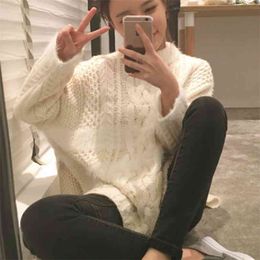 Loose Women Sweaters Autumn Winter Korean Casual All-match Warm Knitted Pullover Female Oversized Jumper Pull Femme 210514